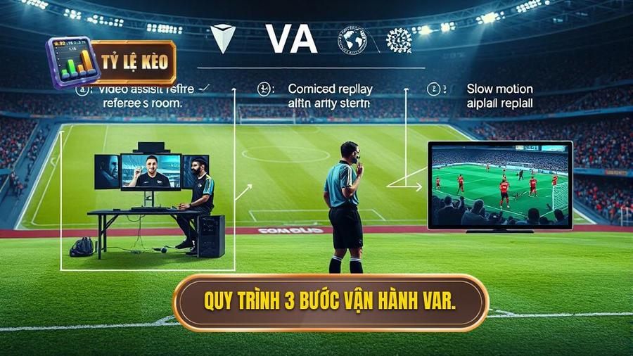 Công nghệ VAR trong bóng đá hoạt động thế nào? Phân tích chi tiết từ góc nhìn chuyên gia 2 2. Quy trình 3 bước vận hành VAR.